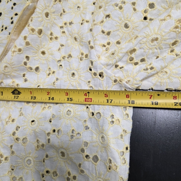 Free People Dream A Little Dream Yellow Eyelet Top Small NWOT - Picture 6 of 10
